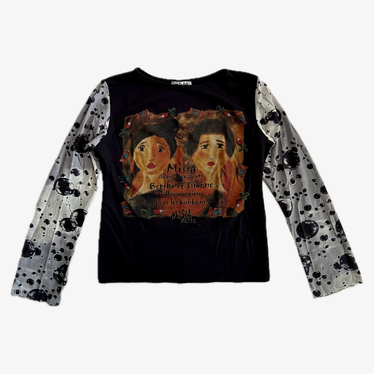 Rare Misia Paris Graphic Long Sleeve Top (S)